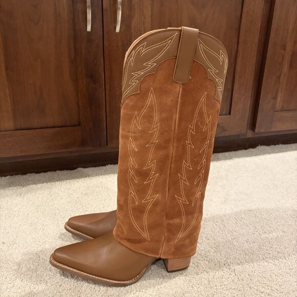 Try On/demo Dingo Women\'s Wild Fire Western Boots Brown Size 9 Dl2280 Cowboy